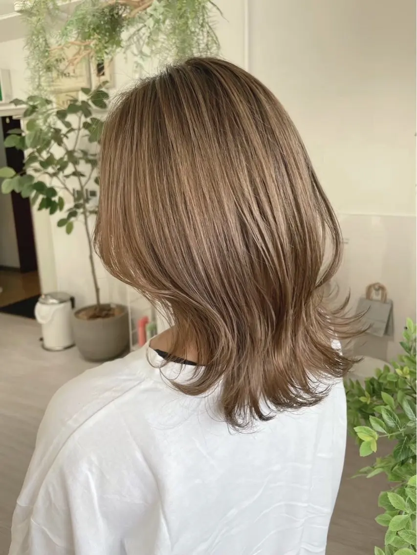 ミディアム カラー ベージュカラー ブリーチ 透明感カラー オレンジ Men's Rico Chihayaのヘアスタイル