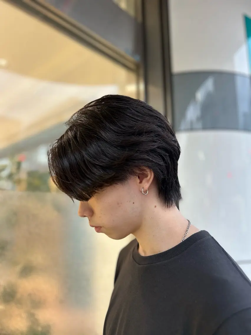 ショート パーマ メンズ メンズハイライト × perm Runoのヘアスタイル