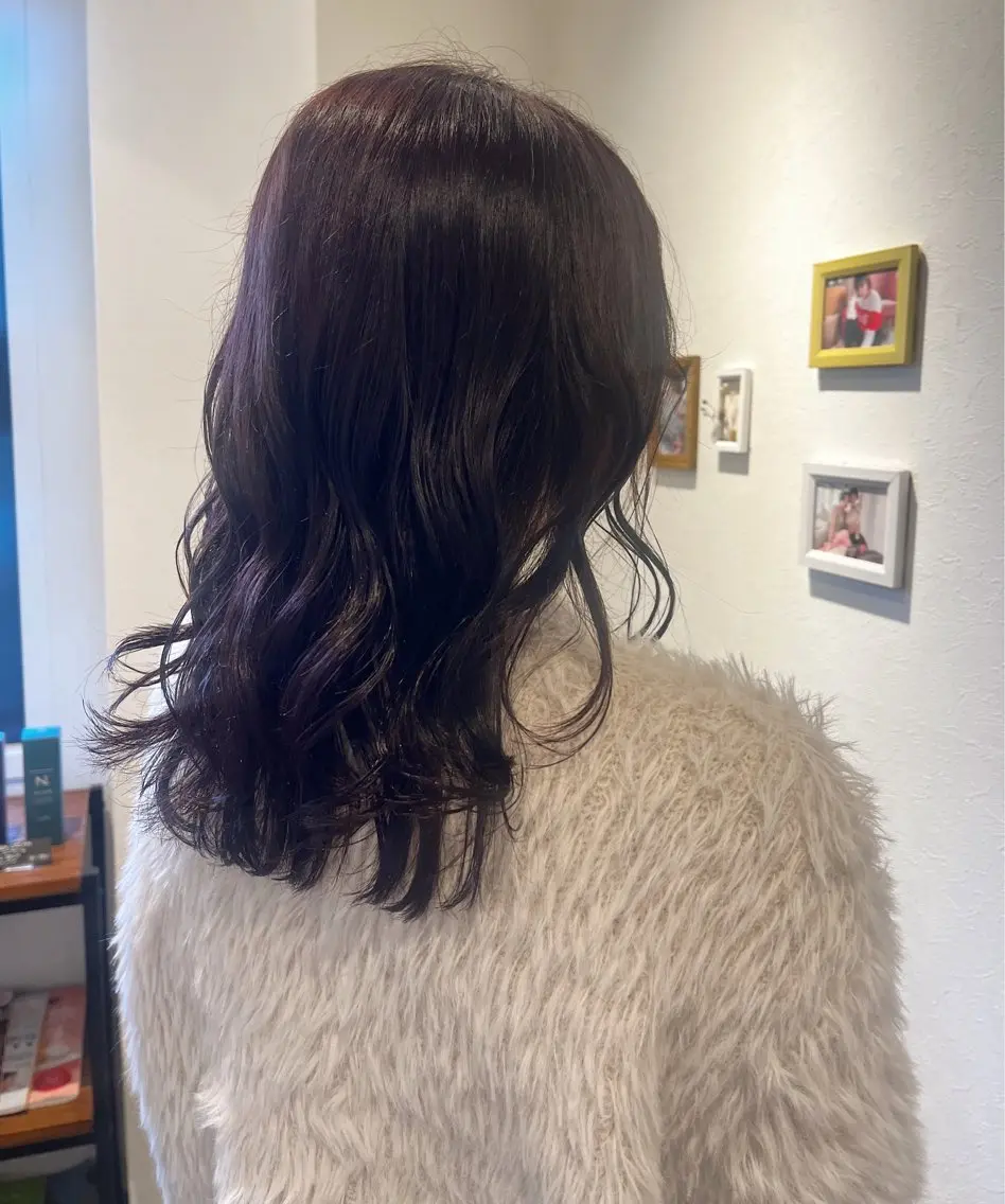 ミディアム カラー 透明感カラー ラベンダーカラー カット ヘアカラー トリートメント ヘッドスパ 上品な暖色/丸みボブ Chie🪷のヘアスタイル