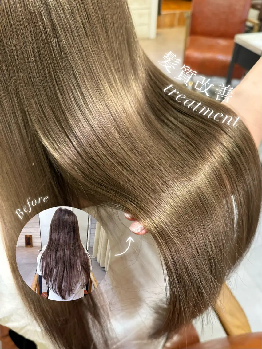セミロング カラー 透明感カラー 髪質改善 似合わせカット カット ヘアカラー トリートメント 韓国ヘア🇰🇷🎀 YURIAのヘアスタイル