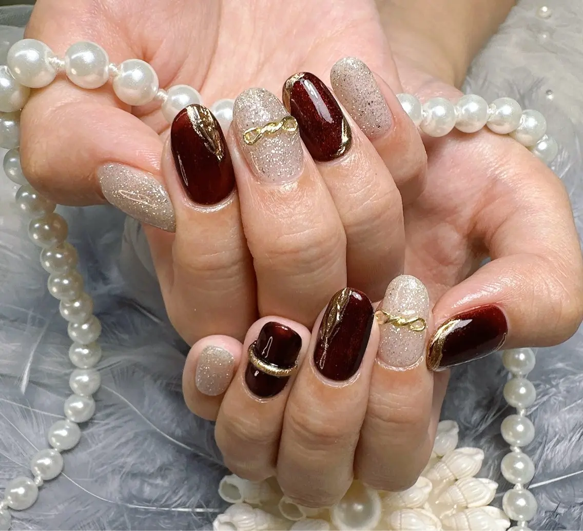 ネイル アートネイル ミラーネイル 持ち込み ハンドネイル Pretty Nail Salonのネイルデザイン
