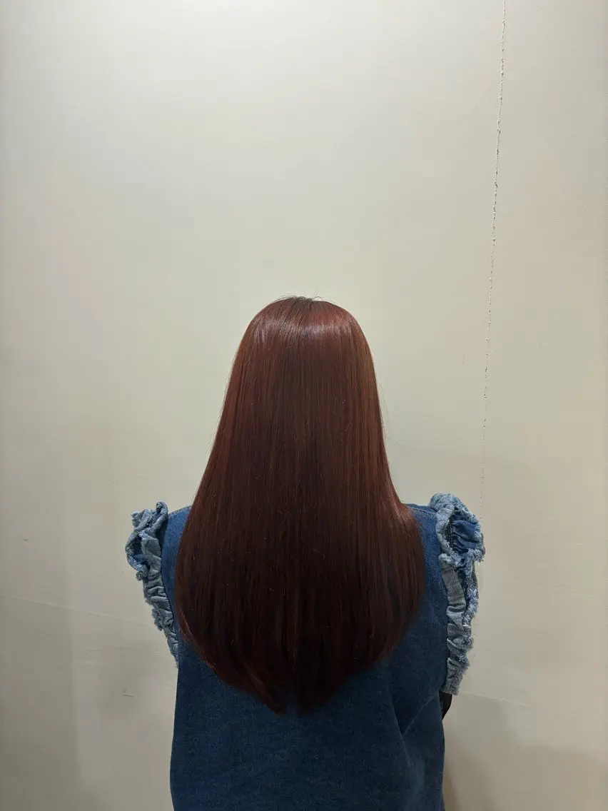 カラー オレンジ レイヤー×髪質改善 hinanoのヘアスタイル