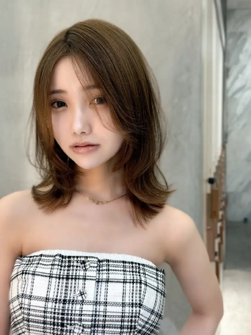 ミディアム 💜透明感カラー/ 縮毛矯正/Reinaのヘアスタイル