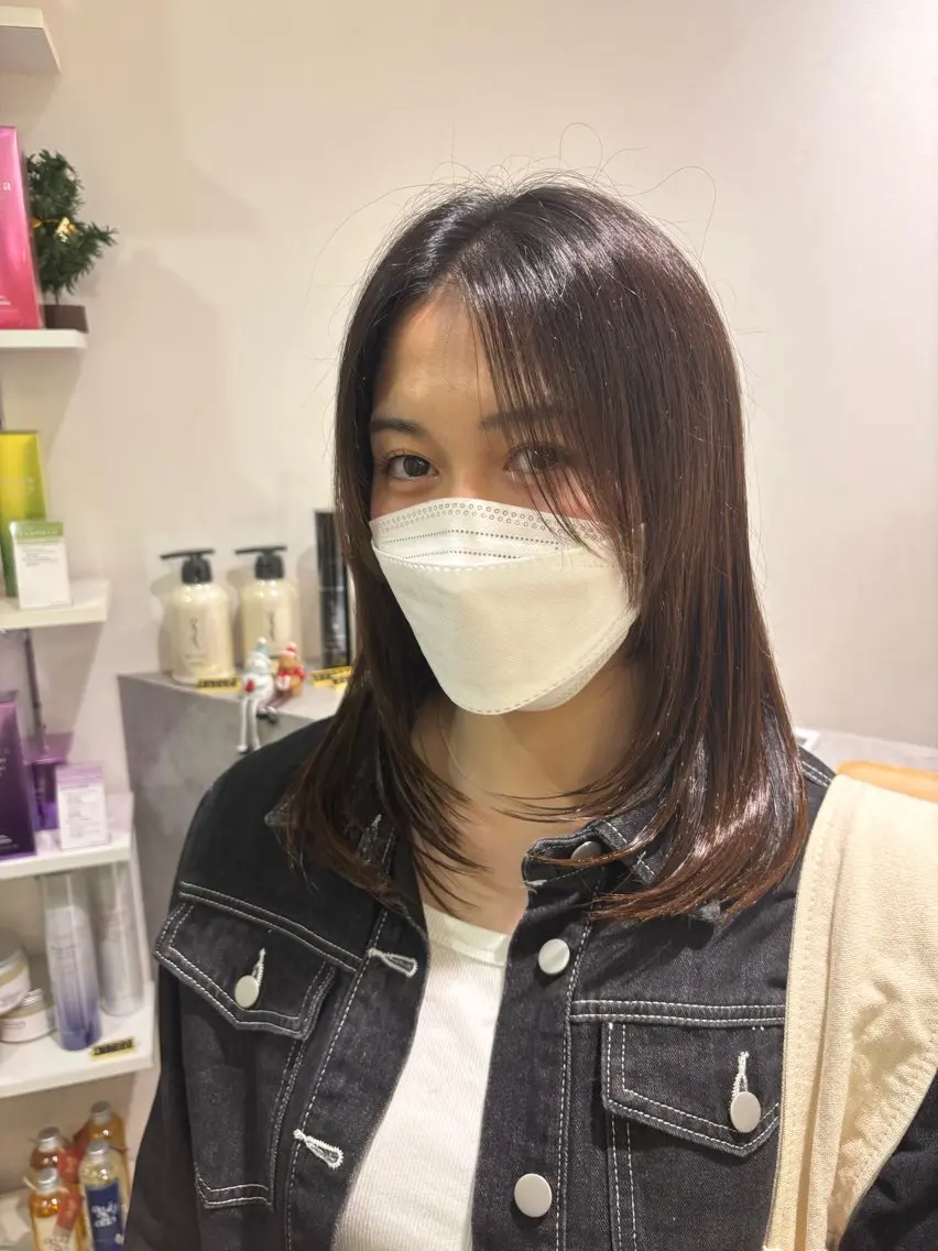 ミディアム 🥇赤み消しカラー／ 髪質改善の匠🥇のヘアスタイル