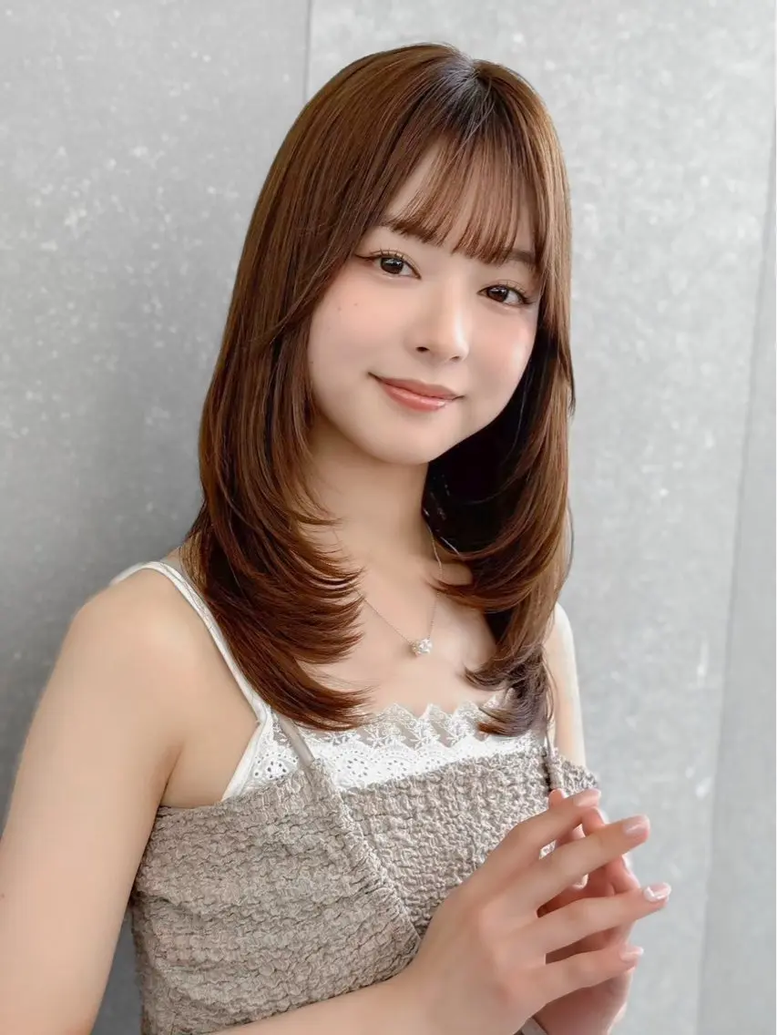 ミディアム カット ヘアカラー トリートメント 久米 春輝のヘアスタイル