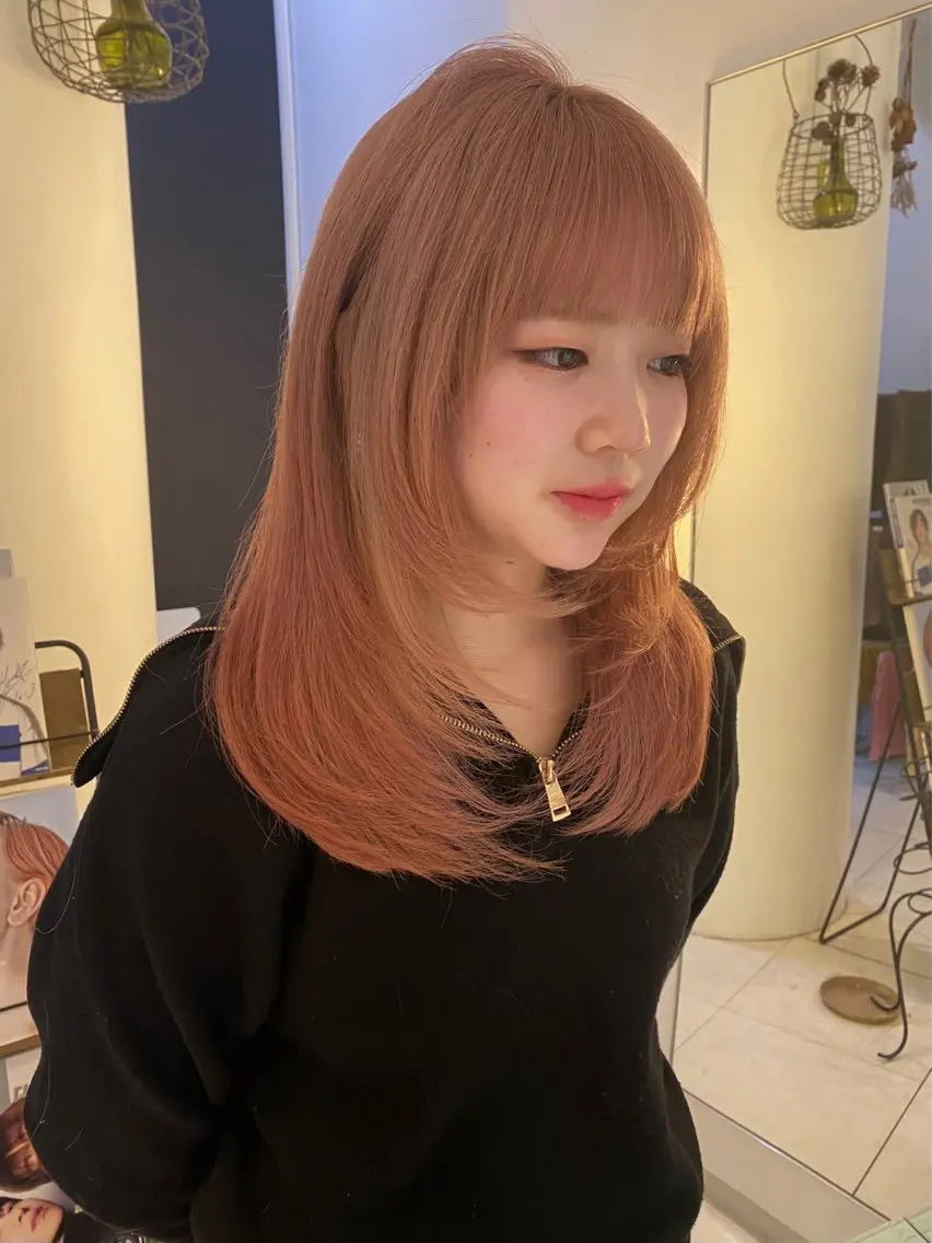 セミロング カラー ブリーチ カット ヘアカラー トリートメント mai / linoah˚✧のヘアスタイル