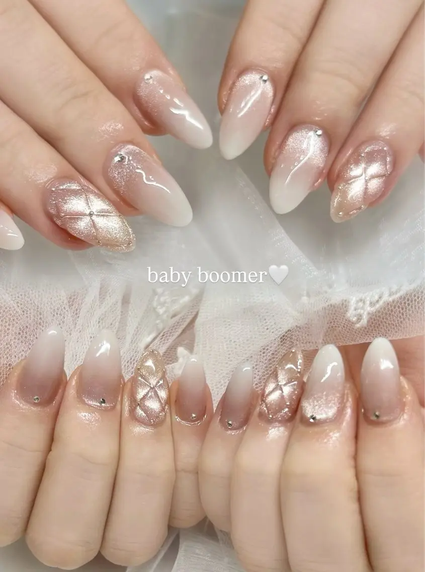 ネイル ジェルネイル マグネットネイル ワンカラーネイル パラジェル ピンク ハンドネイル 🎀チーク/ちゅるん 🫧chisa🎀のネイルデザイン