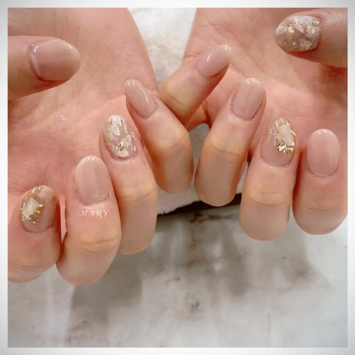 ネイル グラデーション 大理石ネイル(マーブル) ニュアンスネイル オフィスネイル ハンドネイル Mary nail .narumiのネイルデザイン