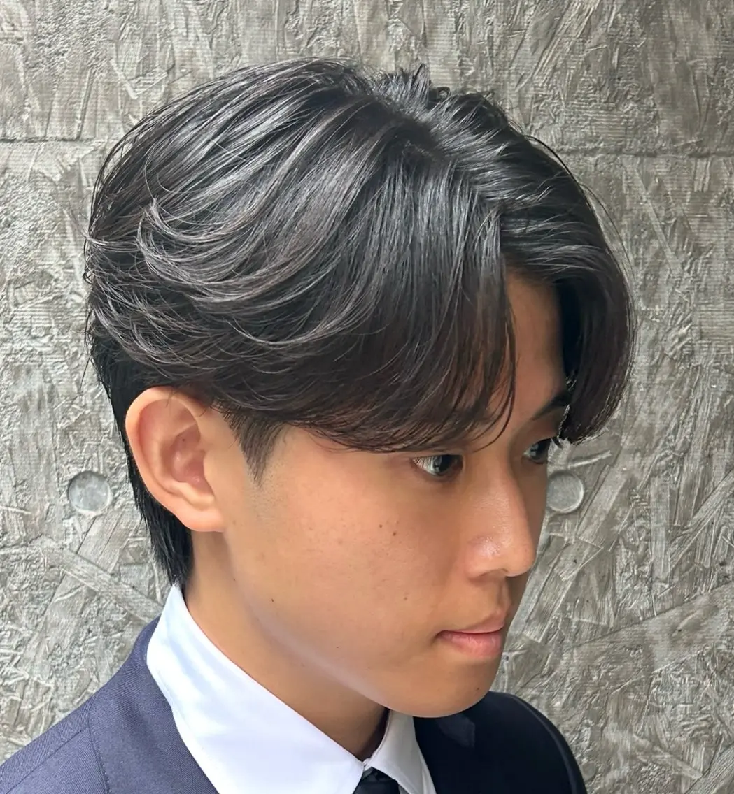ショート パーマ メンズ カット パーマ 岩城 滉成のヘアスタイル