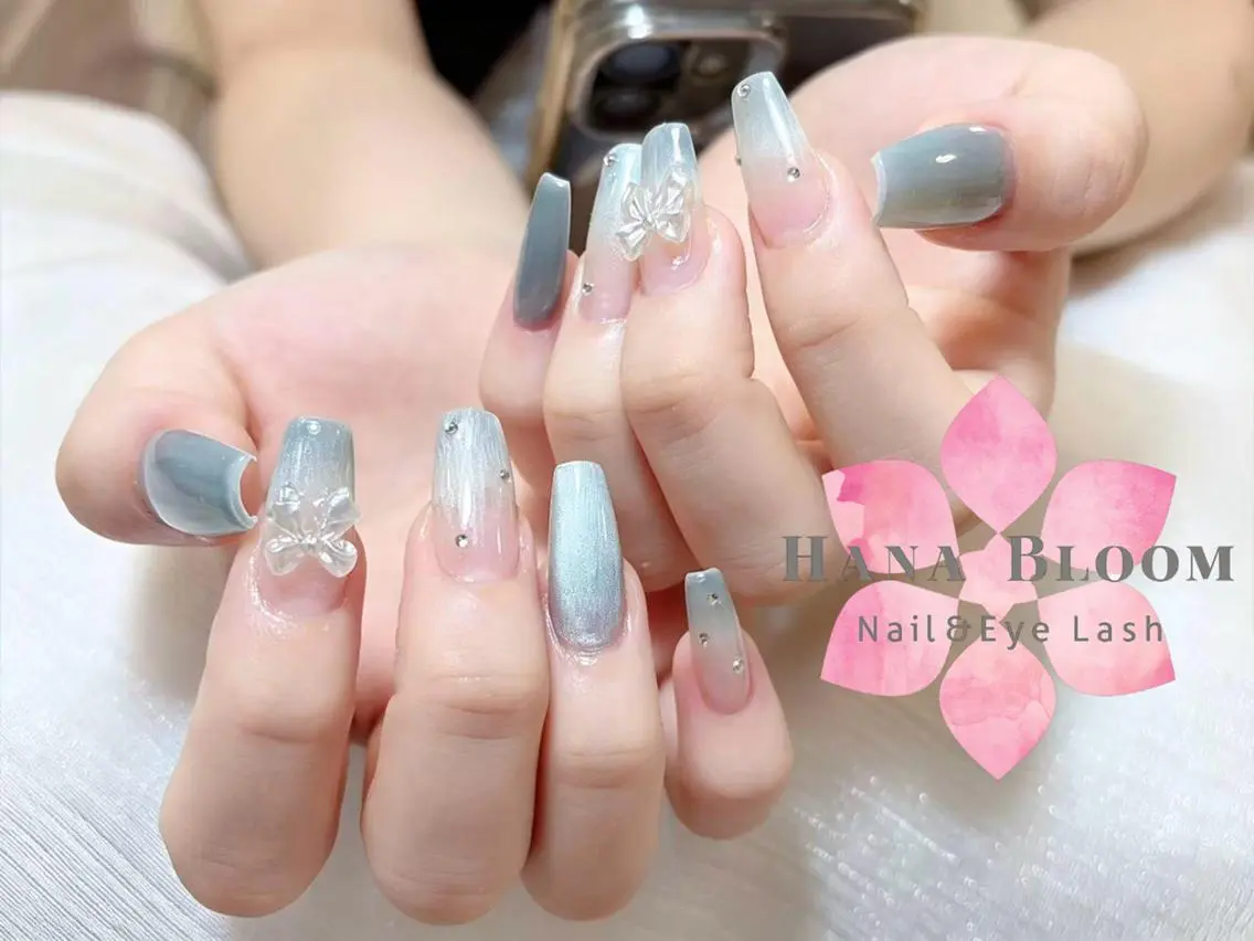 ネイル 長さ出し フットネイル 韓国ネイル マグネットネイル 持ち込み ハンドネイル ハンドケア Hana Bloom 💖初回オフ無料のネイルデザイン
