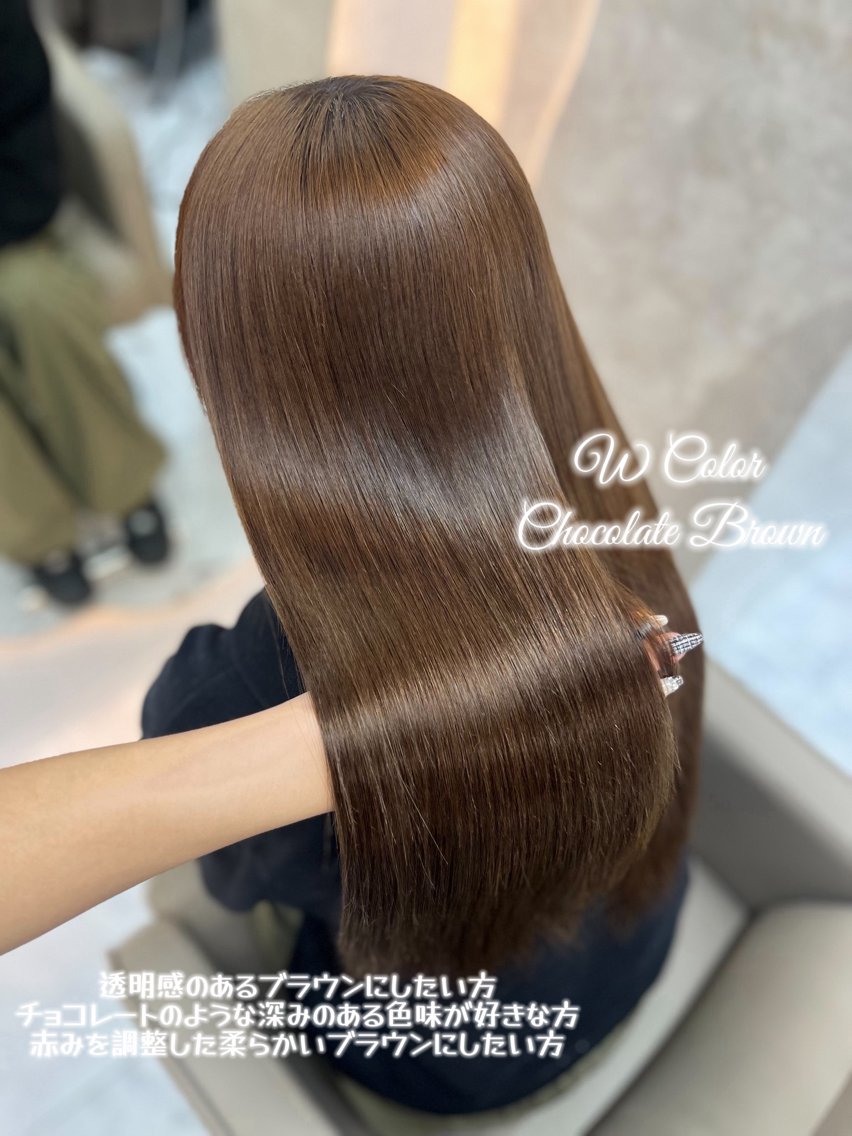 セミロング カラー ブリーチ ブラウンカラー チョコレートブラウン ダブルカラー ヘアカラー トリートメント 🍑ももか🍑透明感 カラー/赤羽🎀のヘアスタイル