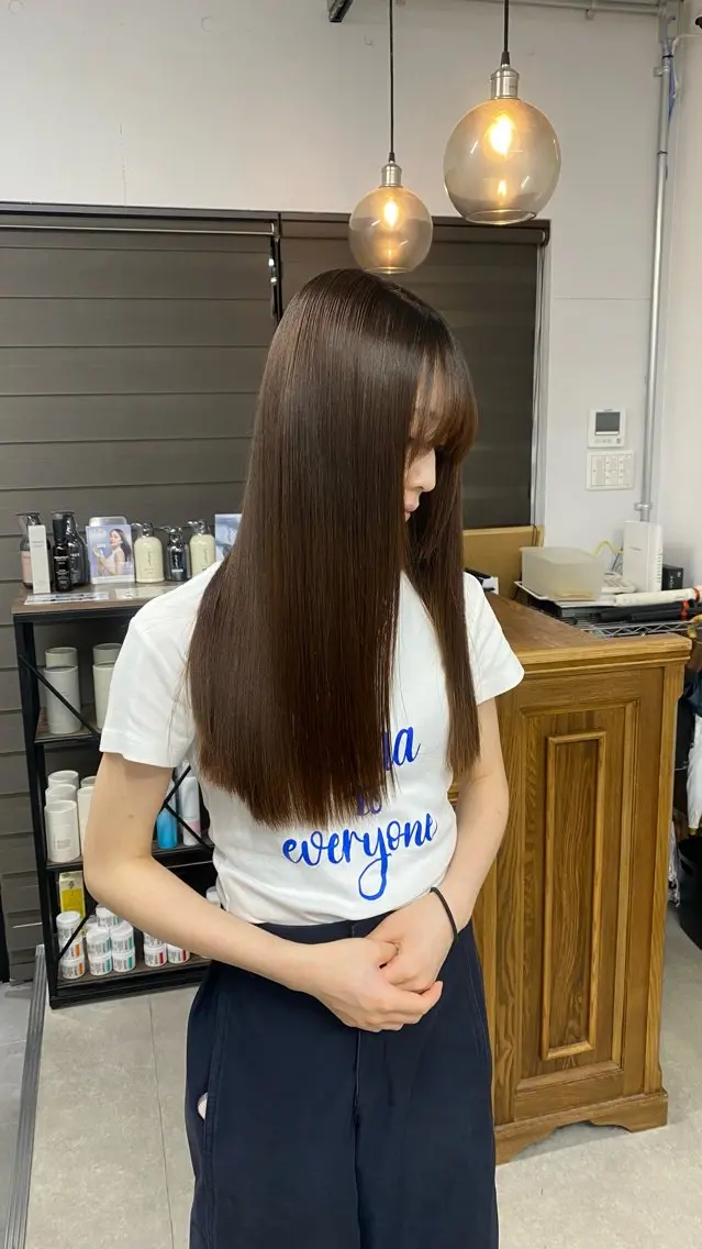 ロング 縮毛矯正 トリートメント 太田 すず香のヘアスタイル