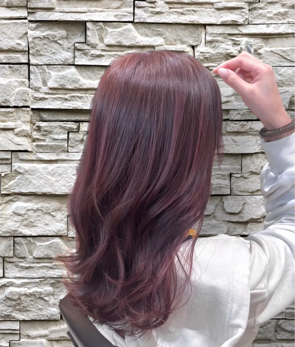 セミロング カラー ヘアカラー 心斎橋/ブリーチなし 髪質改善/レイヤーのヘアスタイル