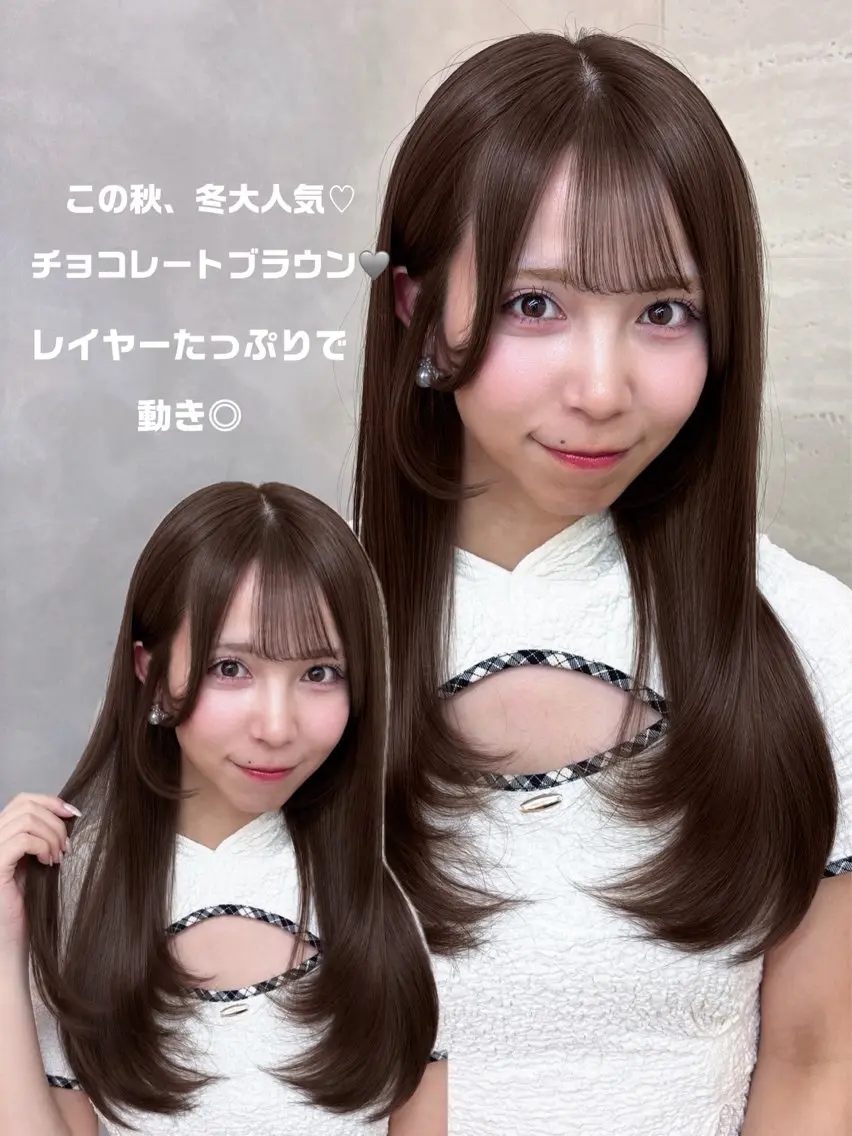 ロング カラー ヘアカラー あみ/暗髪オリ ーブ特化🍃髪質改善のヘアスタイル