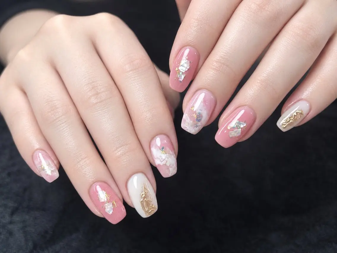 ネイル オーロラネイル フラッシュネイル フラワーネイル フレンチネイル キラキラネイル ハンドネイル 🌟LadyCoCo 🌟プロ ネイリストのネイルデザイン