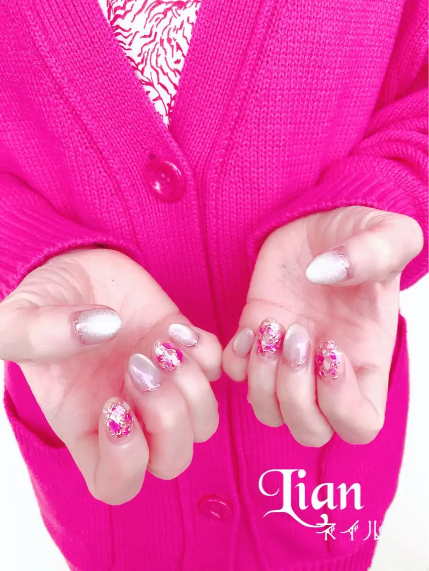 ネイル キラキラネイル マグネットネイル Lianネイル 寛子Lianのネイルデザイン