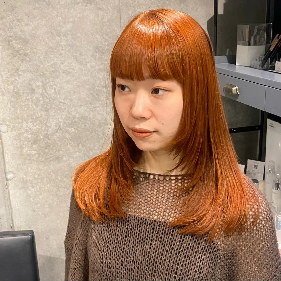 セミロング カラー ヘアカラー トリートメント 🩶レイヤーカット 🩶柔らかカラー結愛のヘアスタイル