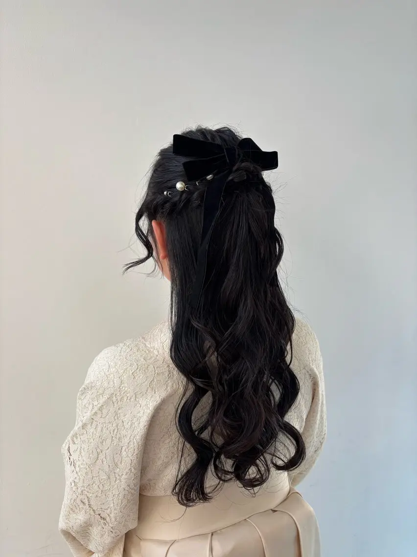 ヘアアレンジ ハーフアップ 卒業式のヘアスタイル ヘアセット 小嶋 咲輝のヘアスタイル