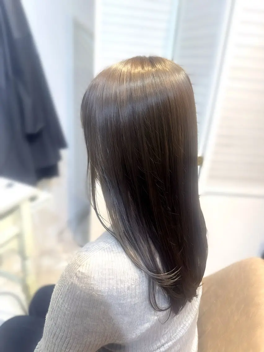 セミロング カラー ブリーチ 透明感カラー ダブルカラー ブリーチなしカラー 1日空き◎艶髪 misatoのヘアスタイル