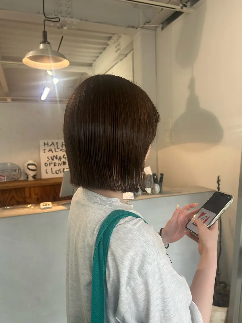 ショート 切りっぱなしボブ ボブ カット 豊橋/ストレート 暖色系/さらのヘアスタイル