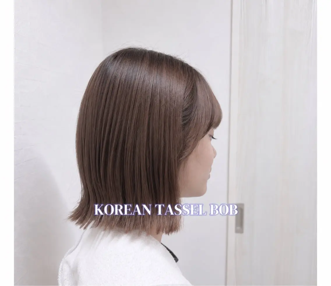 ショート 切りっぱなしボブ ボブ 韓国風ヘア 内倉 侑空のヘアスタイル