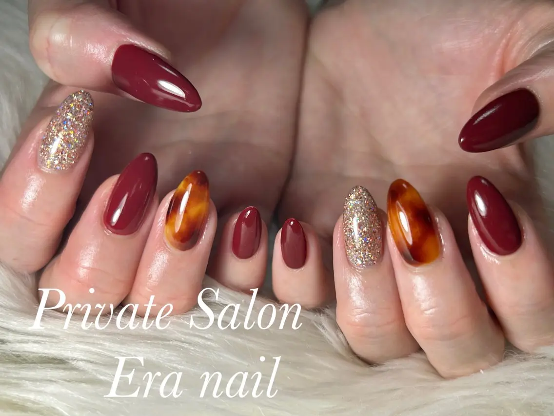 ネイル べっ甲ネイル ハンドネイル Era nailのネイルデザイン