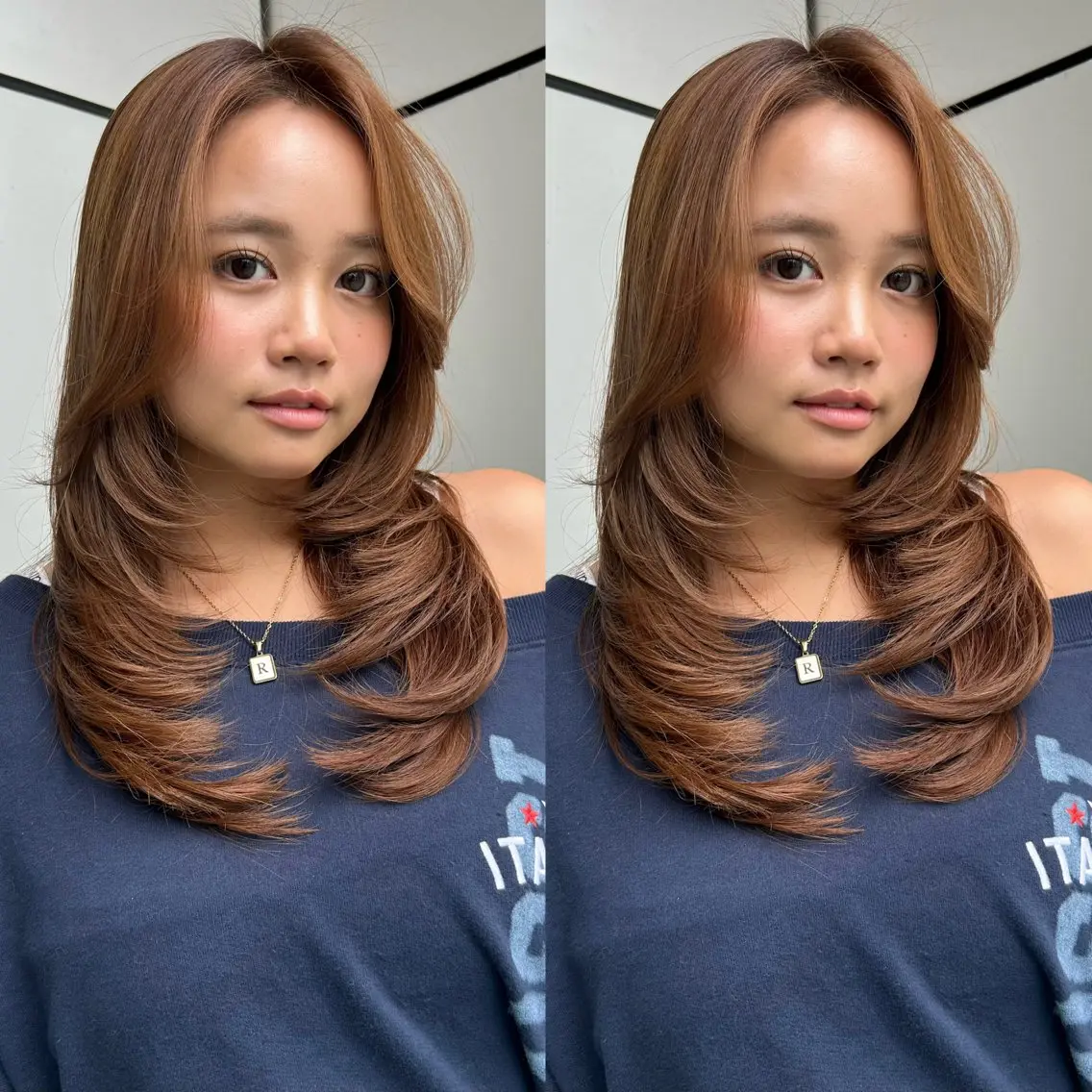 ロング カラー カット ヘアカラー トリートメント 🍒ハイレイヤー🍒 海外ヘア🍒Momoのヘアスタイル