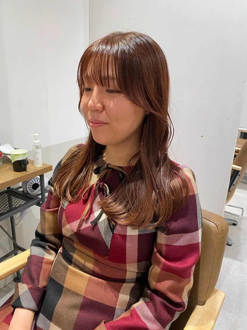 セミロング カラー 顔周りカット 韓国風ヘア クロスパーマ🥇韓国 ヘア🇰🇷濵田航希のヘアスタイル