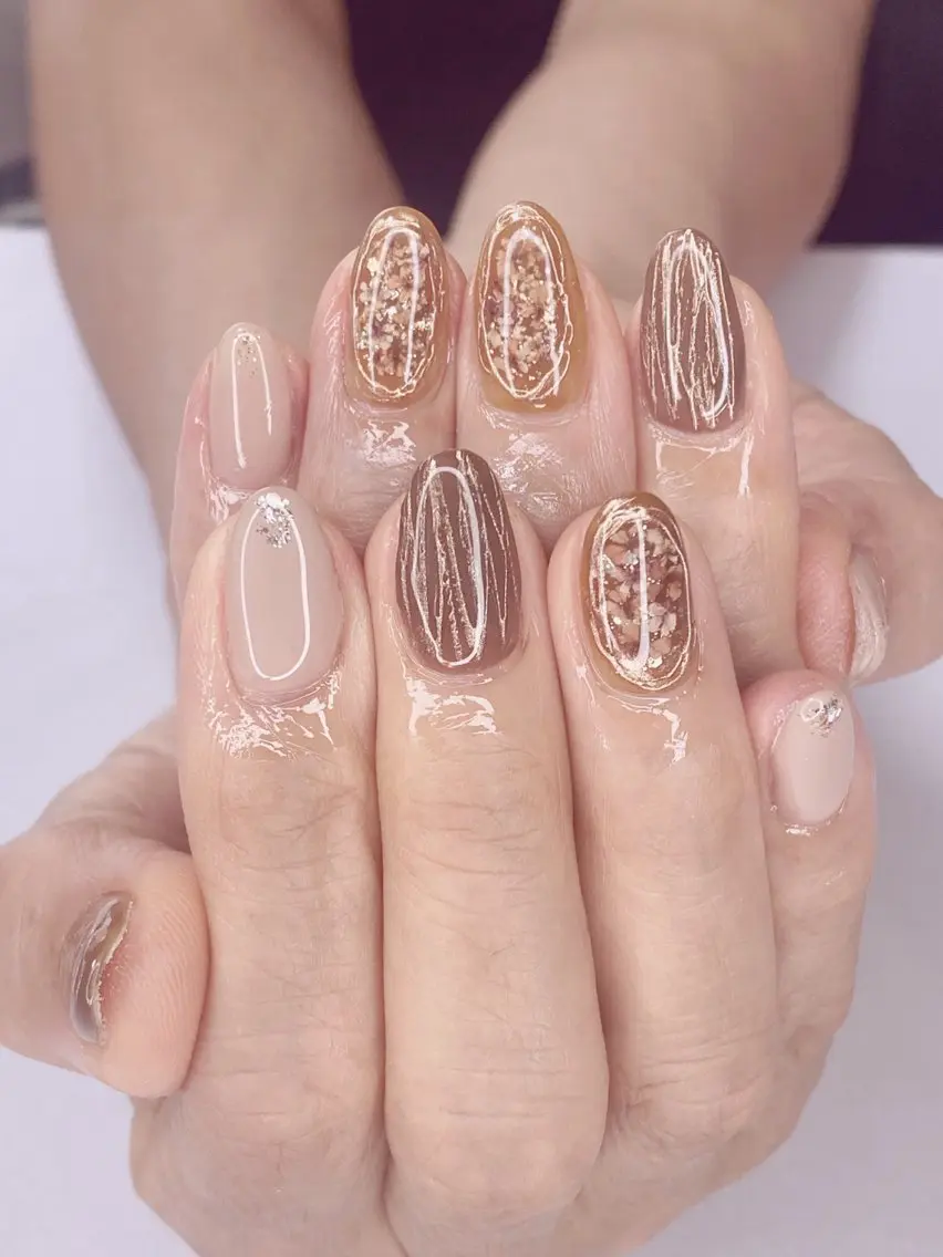 ネイル アートネイル オーロラネイル 桜ネイル クリアネイル フットネイル Nail Salon ertiのネイルデザイン