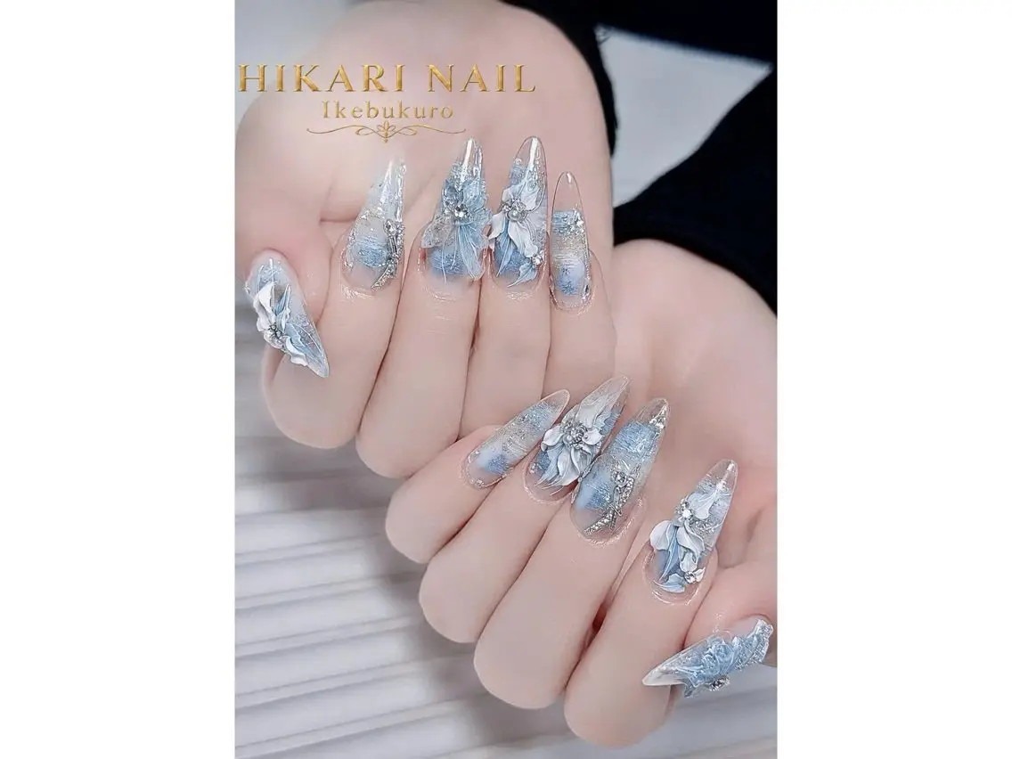 ネイル チークネイル 長さ出し フレンチネイル ガーリー ハロウィン ハンドネイル HikariNail Ikebukuroのネイルデザイン