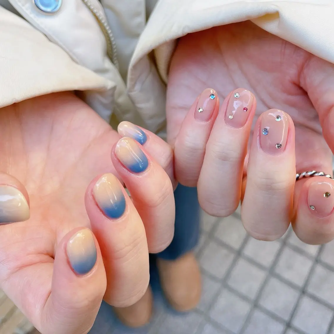 ネイル オーロラネイル フラワーネイル ジェルネイル ハート マグネットネイル nailroom OHANA🌴のネイルデザイン