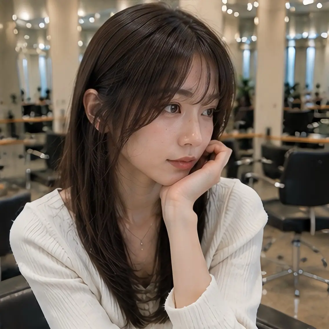 ロング 縮毛矯正 トリートメント 池袋/縮毛矯正 韓国レイヤーおばかんのヘアスタイル