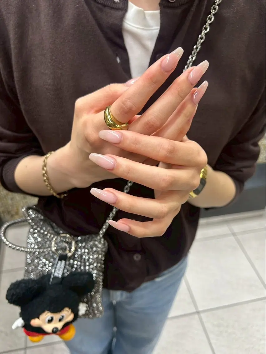 ネイル ロングネイル ワンカラーネイル シンプルネイル Rioka 栄 | 矢場町のネイルデザイン