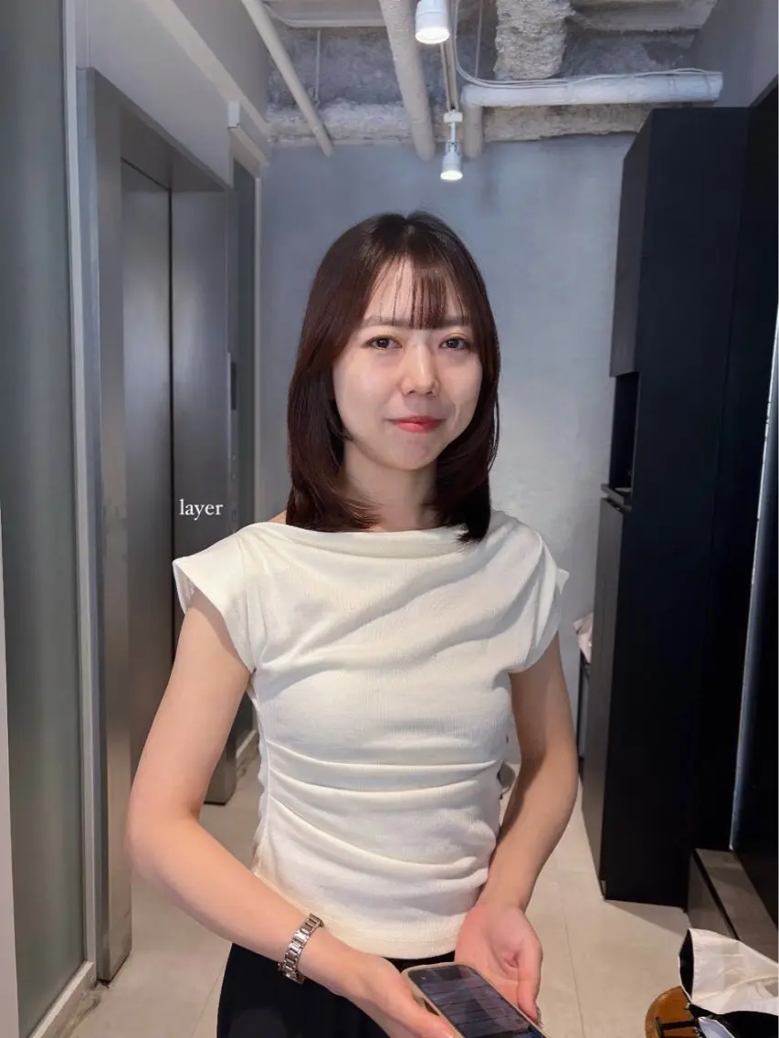 ミディアム カラー カット ヘアカラー マンツーマン半個室 tamuraのヘアスタイル