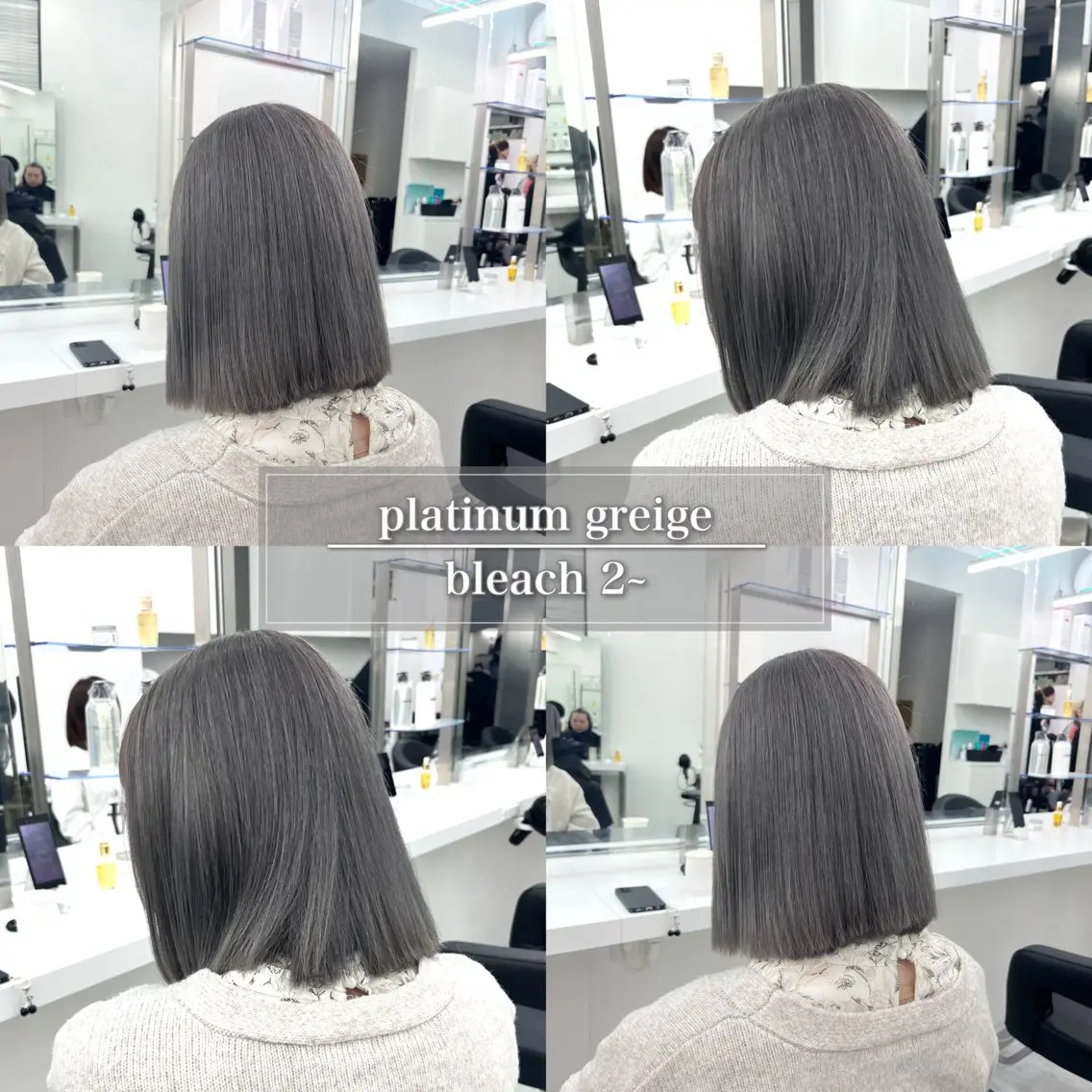 セミロング カラー アッシュ ブリーチ ブルーカラー ブルーアッシュ ブルーラベンダー ヘアカラー トリートメント 天神/ケアブリーチ/ 髪質改善/上質艶髪のヘアスタイル