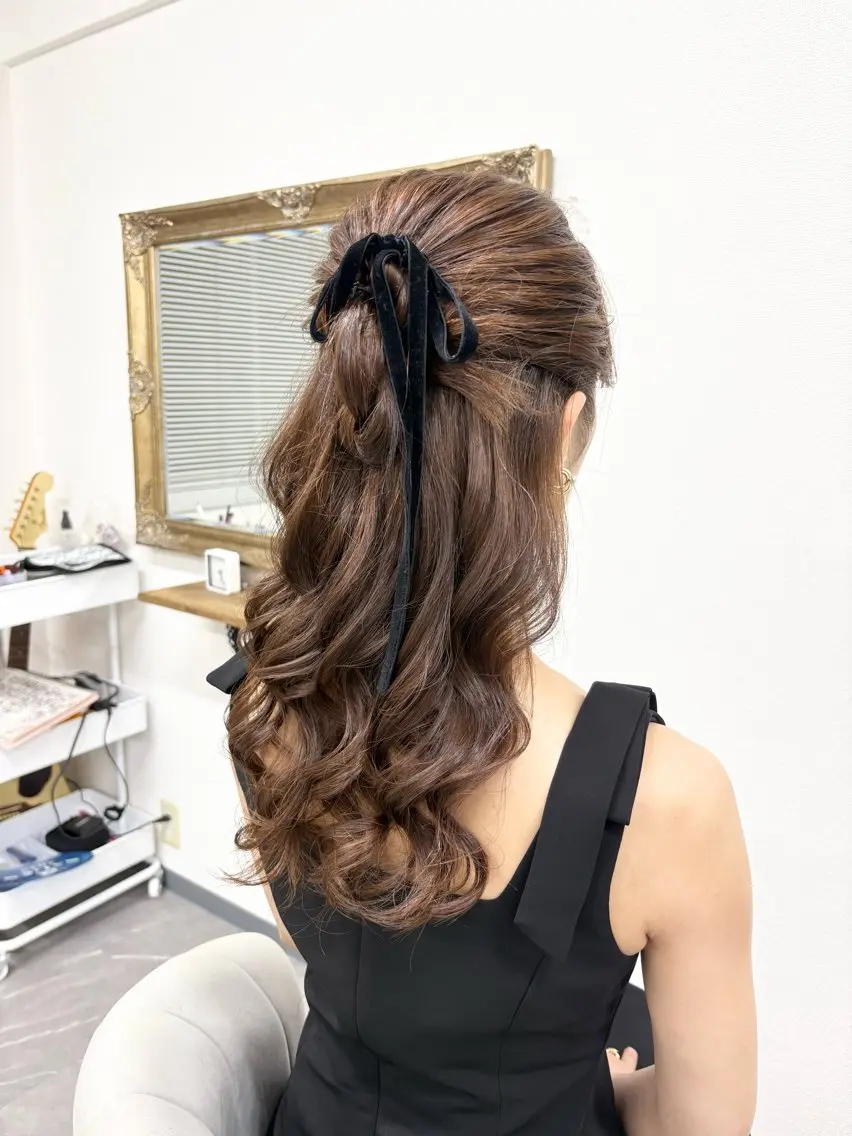 ヘアアレンジ ハーフアップ 結婚式・ブライダル ヘアセット ヘアサロン ミカヅキのヘアスタイル