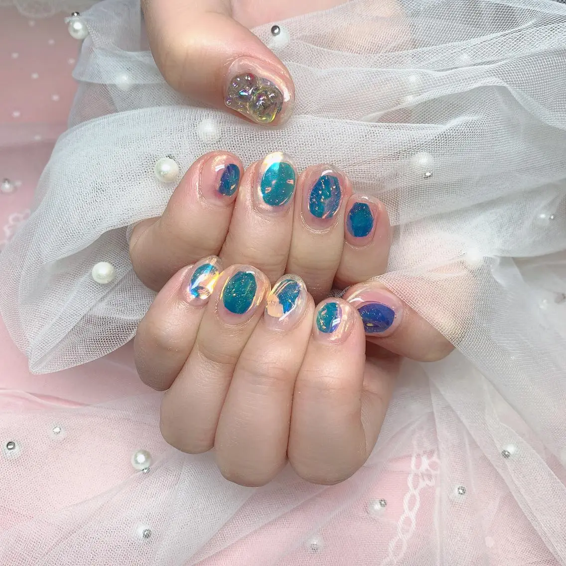 ネイル 氷ネイル・うるうるネイル Nail Salon kihi大塚店のネイルデザイン