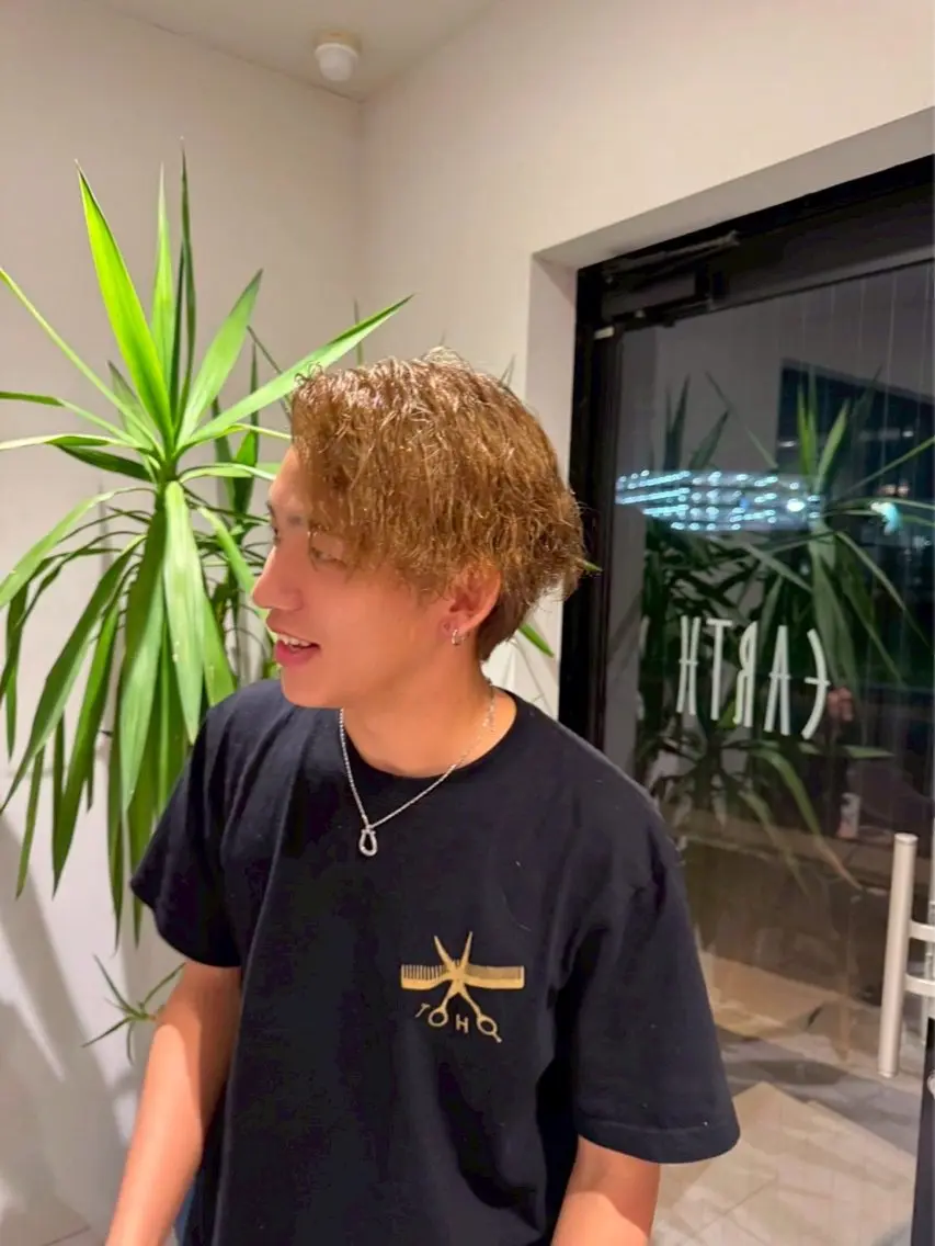 カラー パーマ メンズ 石塚 望空翔のヘアスタイル