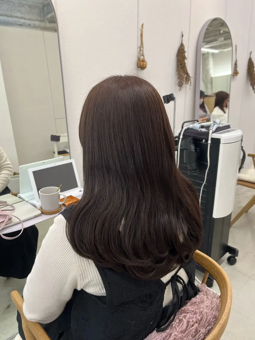 ロング カラー ヘアカラー トリートメント 🌼花屋併設🌼 木下奈々望のヘアスタイル