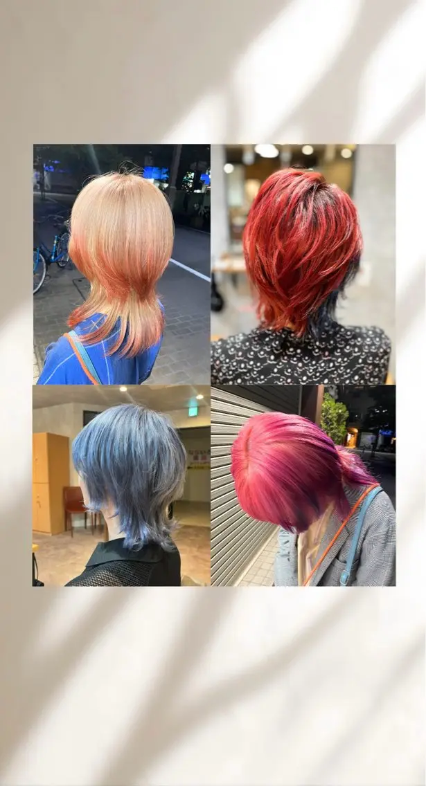 セミロング カラー ハイトーンカラー レイヤー/透けカラー ✨KANAのヘアスタイル