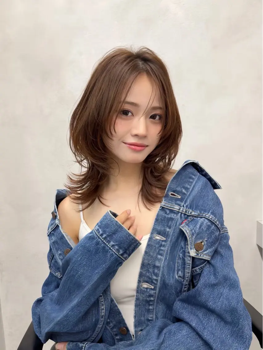 ミディアム カラー 綾女｜ 暖色カラー🥀❤️のヘアスタイル