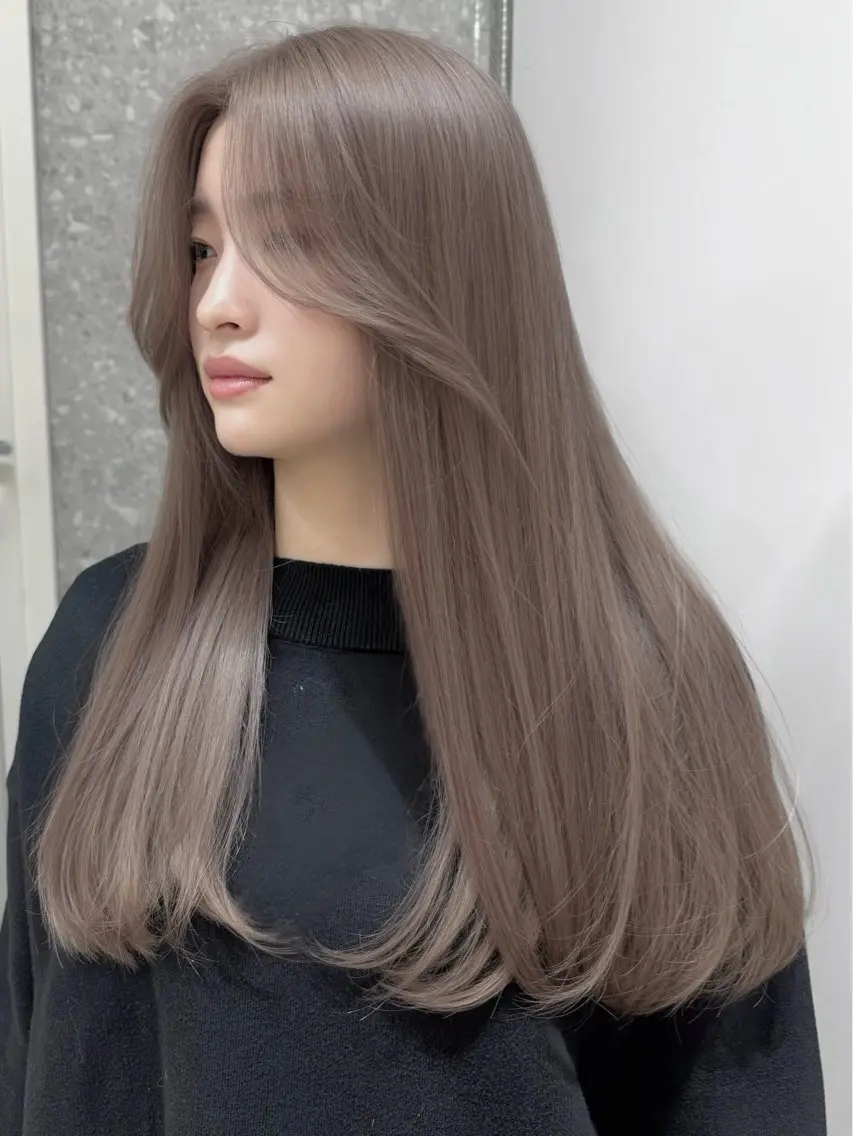 ロング カラー ヘアカラー トリートメント ハッシュカット&艶々 ハイトーン/ミワのヘアスタイル