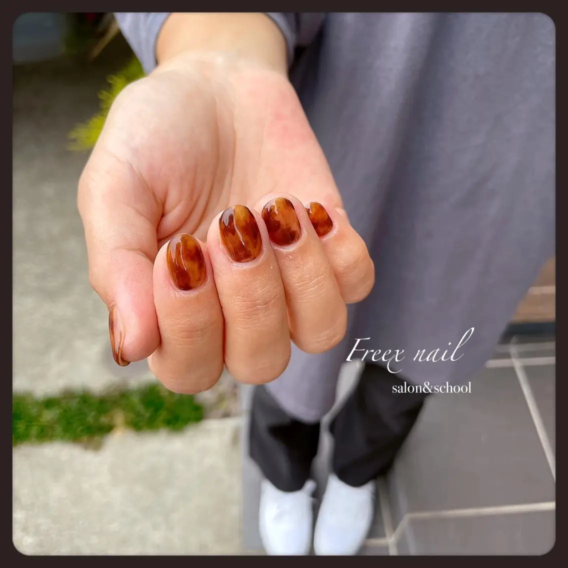 ネイル べっ甲ネイル ハンドネイル ハンドケア freex nail /ニュアンス/個性派のネイルデザイン