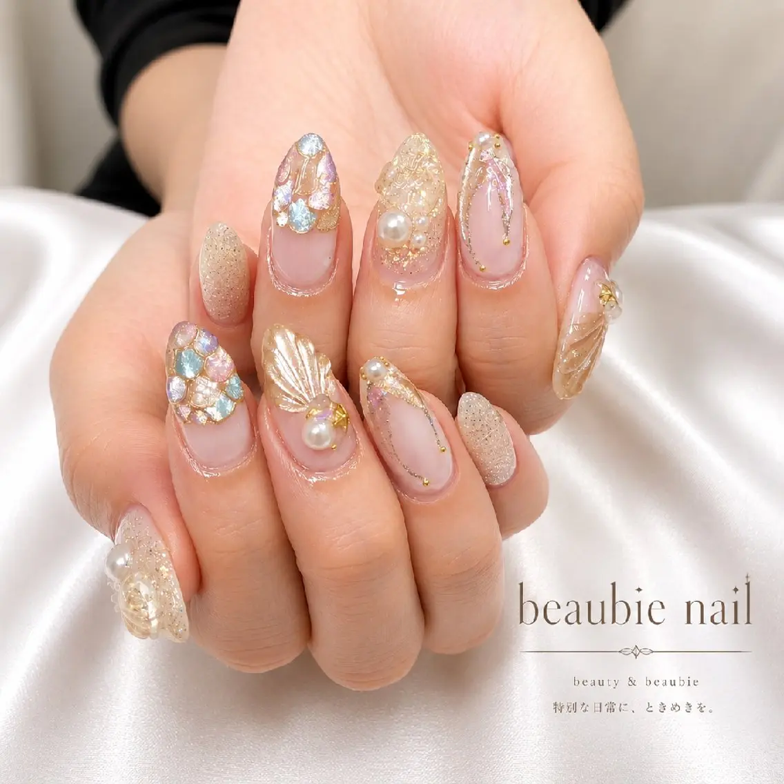 ネイル アートネイル ニュアンスネイル ブライダルネイル ハンドネイル ハンドケア Beaubie  nailサロンのネイルデザイン