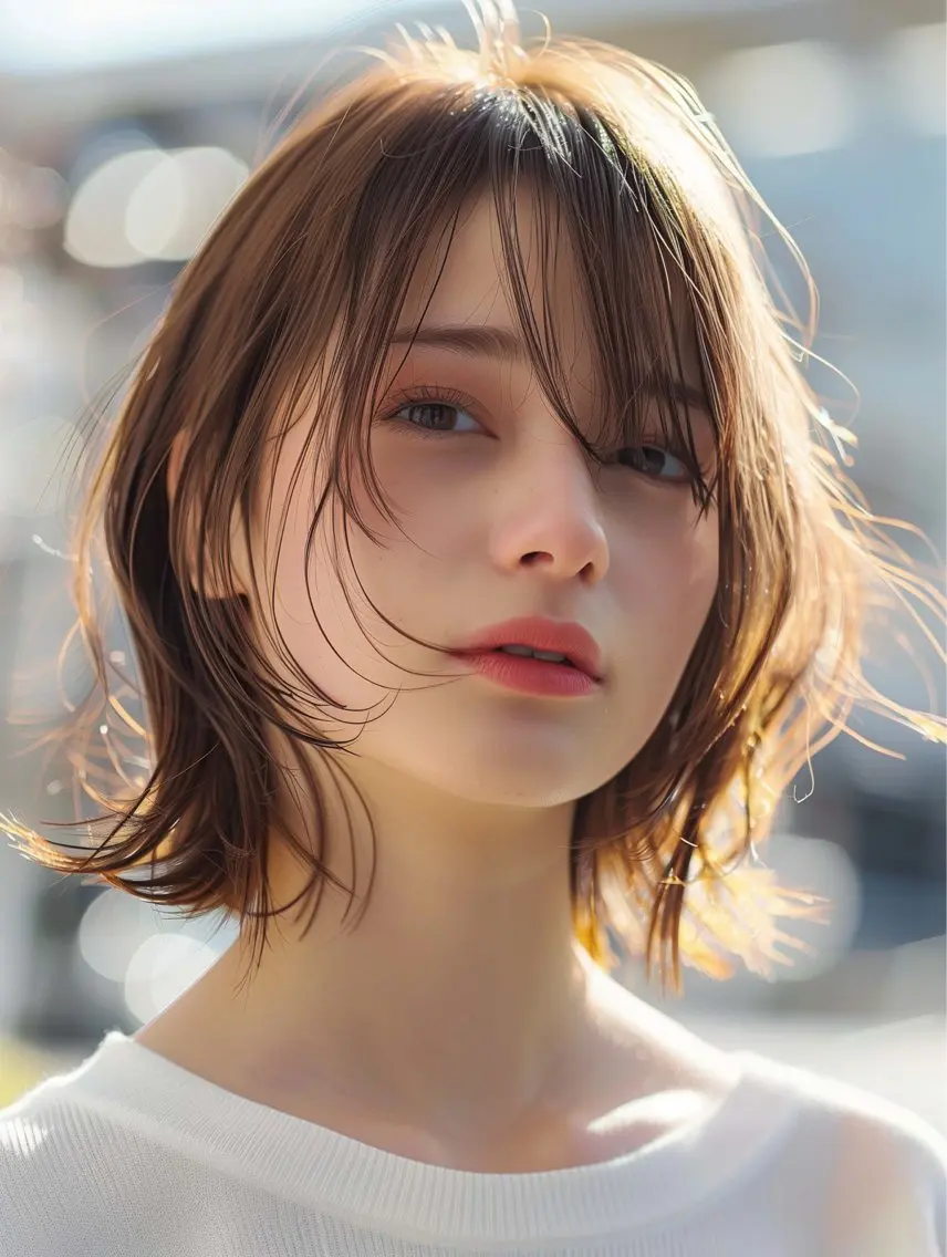 ミディアム カット ヘアカラー トリートメント ✨シルクストレート✨ 美髪髪質改善Yukiのヘアスタイル