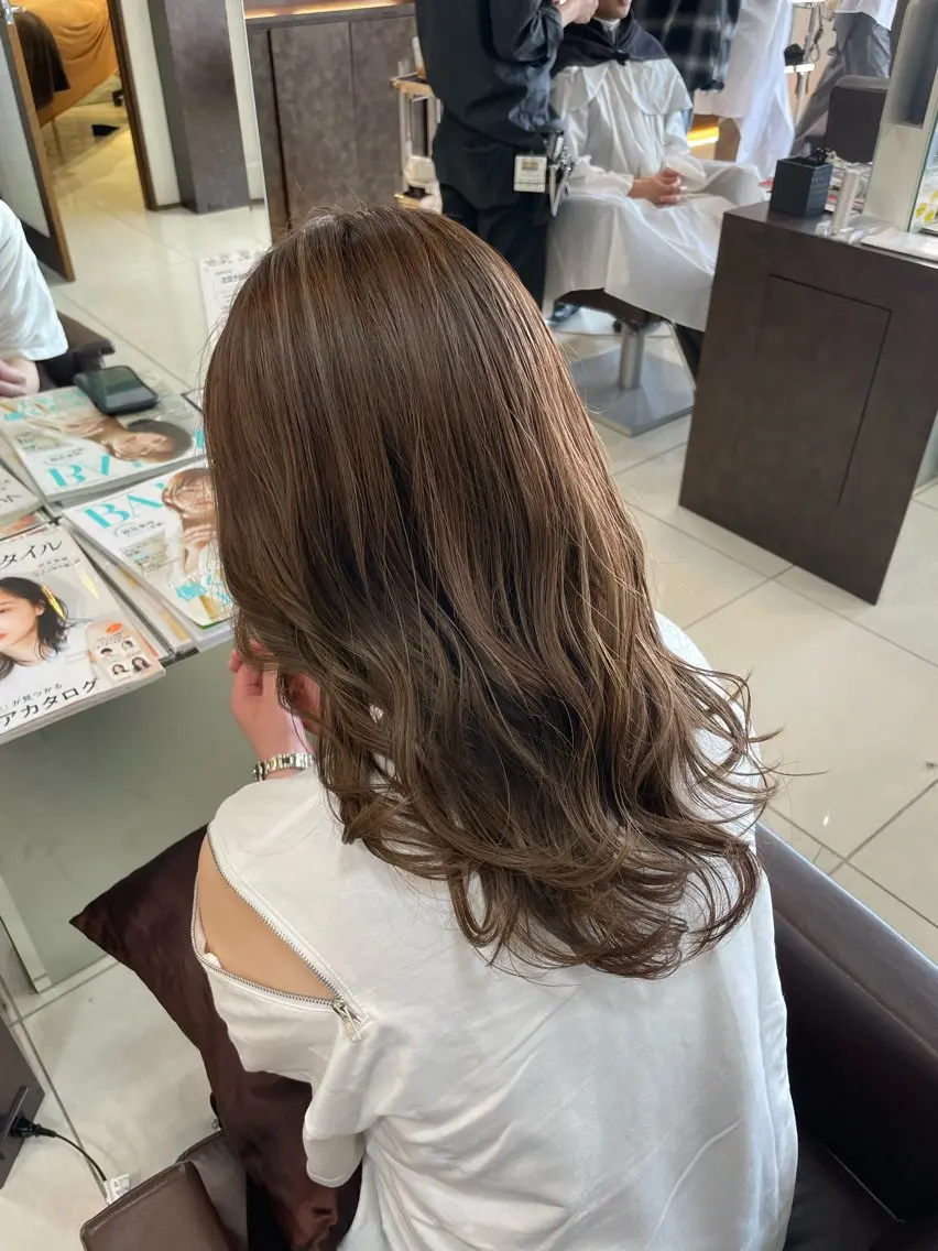 セミロング カット ヘアカラー トリートメント 似合わせまつパ× 透け感カラー/ゆりのヘアスタイル