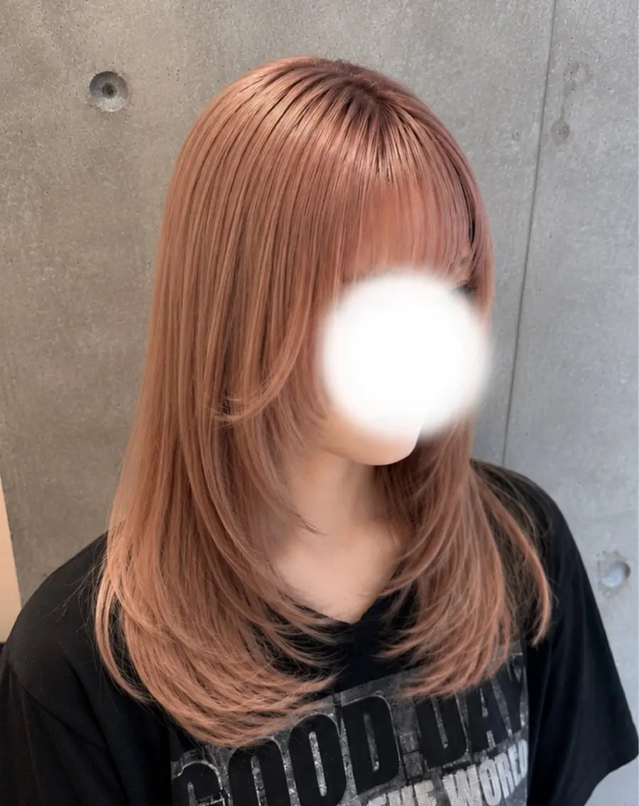 セミロング 顔まわりレイヤー 顔周りカット レイヤーカット Cocoro 艶カラー🎀のヘアスタイル