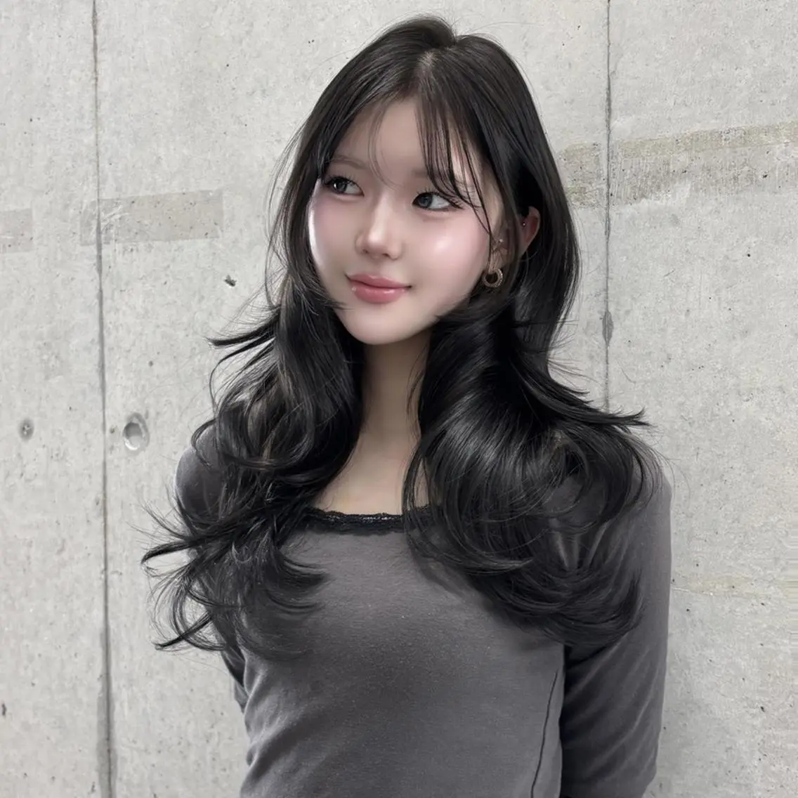 カラー ロング 透明感カラー グレージュ ヘアカラー トリートメント 韓国ヘア💖Wカラー 💖透明感カラー💖のヘアスタイル