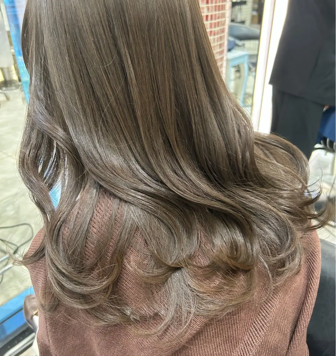 セミロング カラー 韓国っぽ水光肌カラー マンツーマン🫧なおのヘアスタイル
