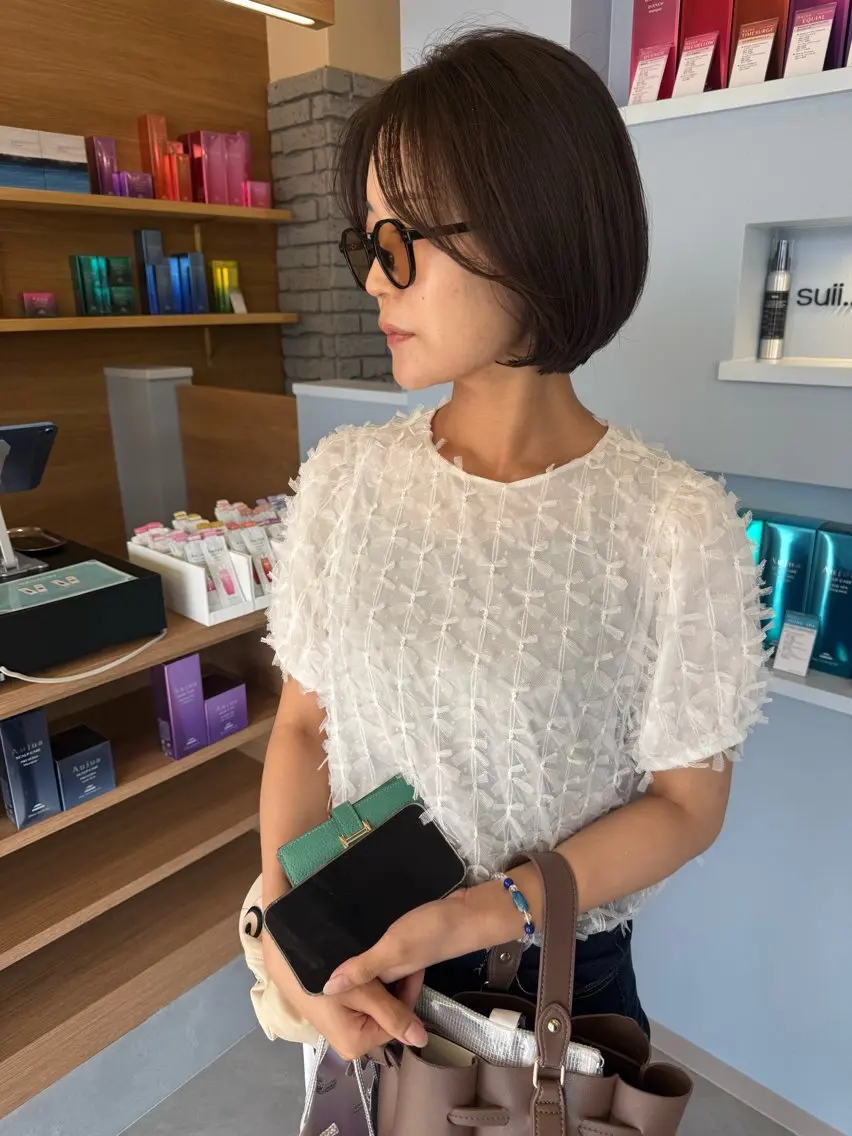 ショート ショートボブ ボブレイヤー ボブ 髪質改善 韓国風ヘア カット ヘアカラー suii..hair designのヘアスタイル
